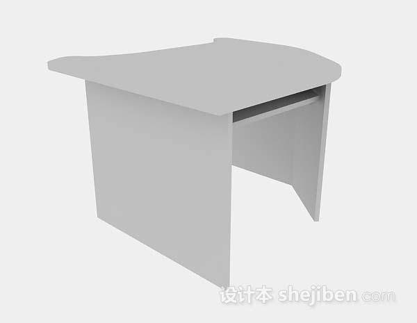 灰色办公桌3d模型下载