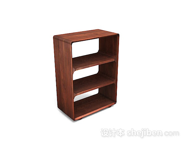 木质简单展示柜3d模型下载