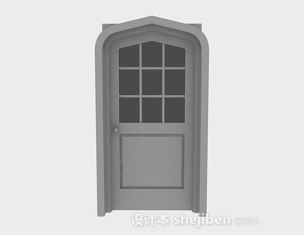 灰色木门3d模型下载