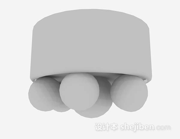 灰色吸顶灯3d模型下载
