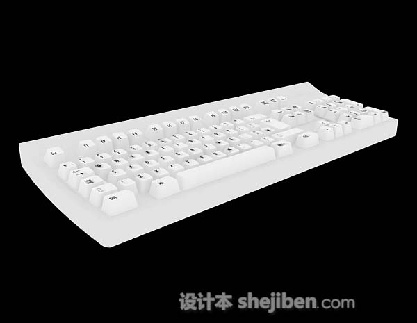 白色键盘3d模型下载