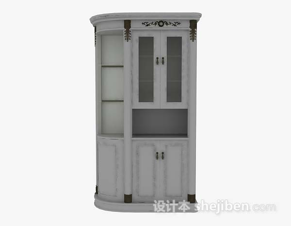 灰色展示柜3d模型下载