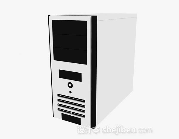 黑白色电脑主机3d模型下载