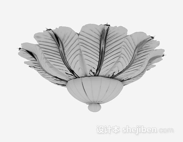 灰色吸顶灯3d模型下载
