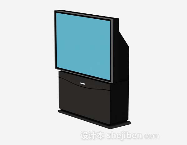 黑色电视机3d模型下载