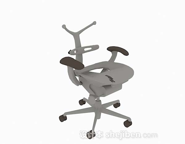 灰色办公椅3d模型下载