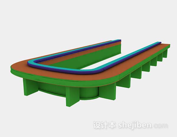 办公会议桌3d模型下载