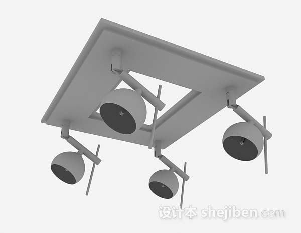 灰色射灯3d模型下载