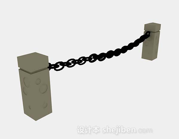 铁链栏杆3d模型下载