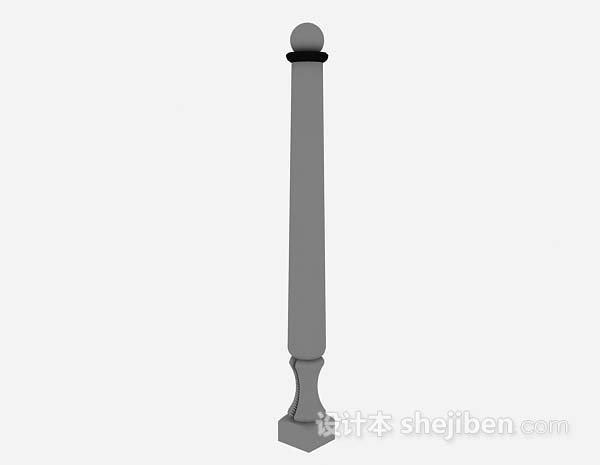 灰色柱子3d模型下载