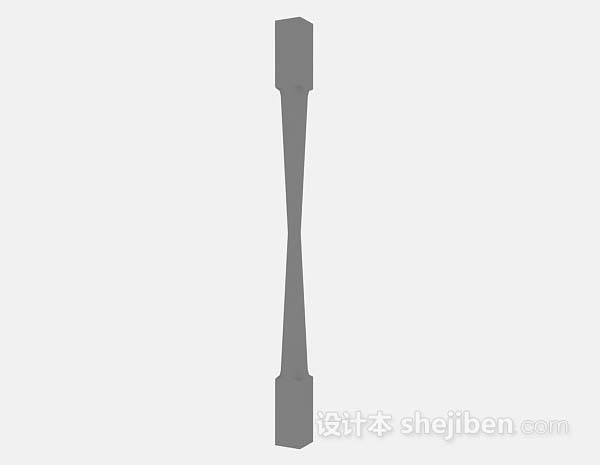 灰色柱子3d模型下载