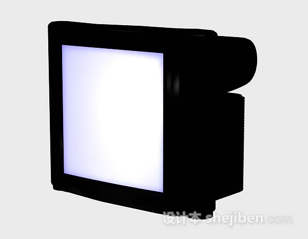 黑色电视机3d模型下载