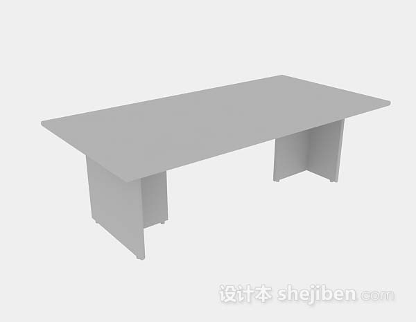 灰色办公桌3d模型下载