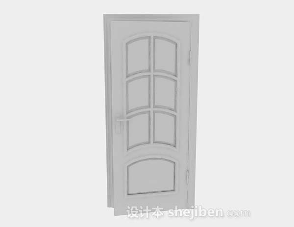 灰色木质家居门3d模型下载