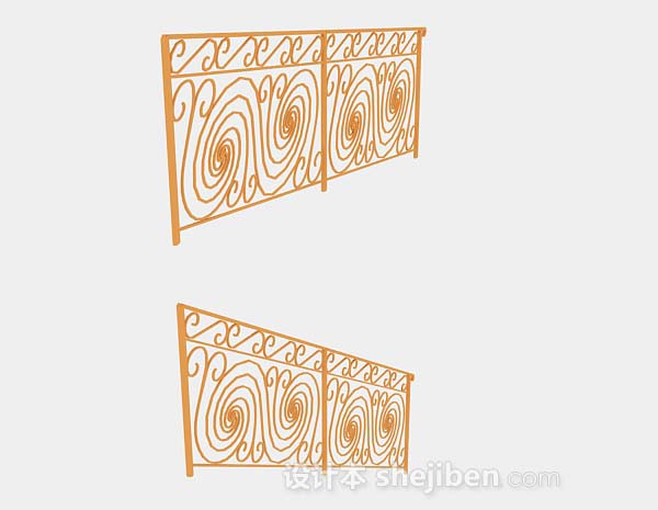 黄色栏杆3d模型下载