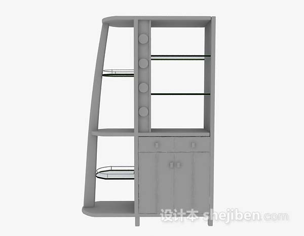 灰色展示柜3d模型下载