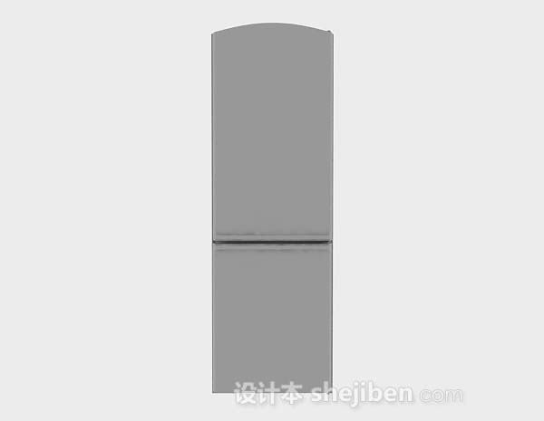 灰色电冰箱3d模型下载