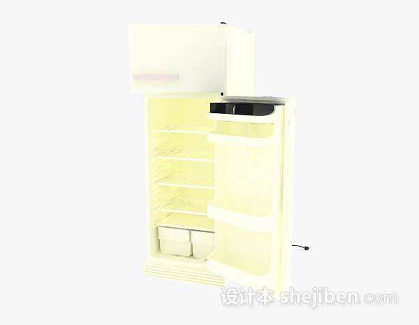黄色电冰箱3d模型下载