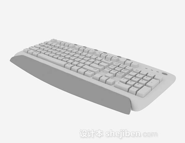 白色电脑键盘3d模型下载