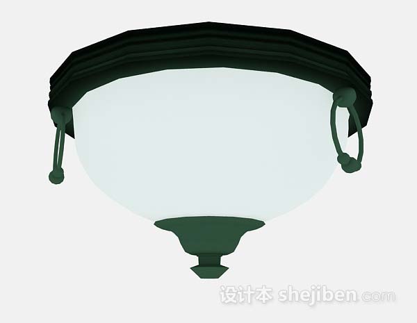 绿色吸顶灯3d模型下载
