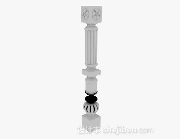 灰色柱子3d模型下载