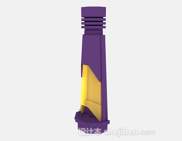 现代个性紫色柱子3d模型下载