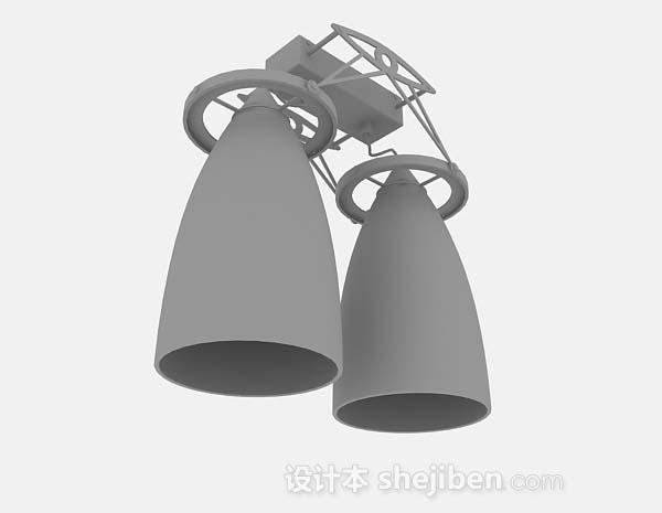 灰色射灯3d模型下载