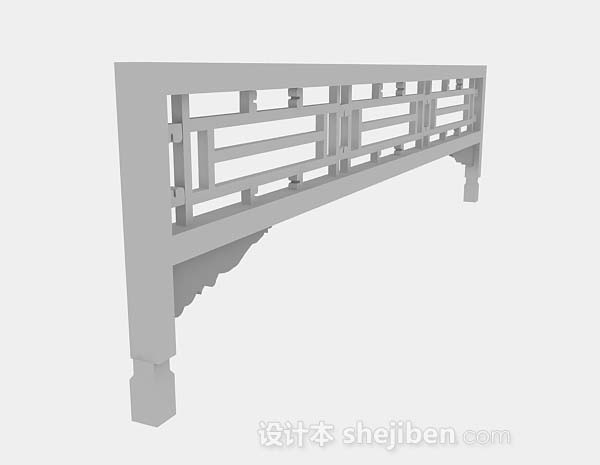 中式栏杆3d模型下载
