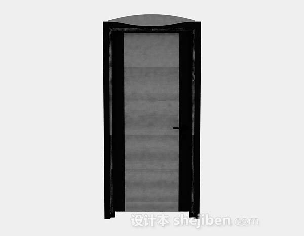 简约黑灰色门3d模型下载