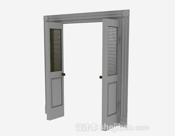 田园木质门3d模型下载