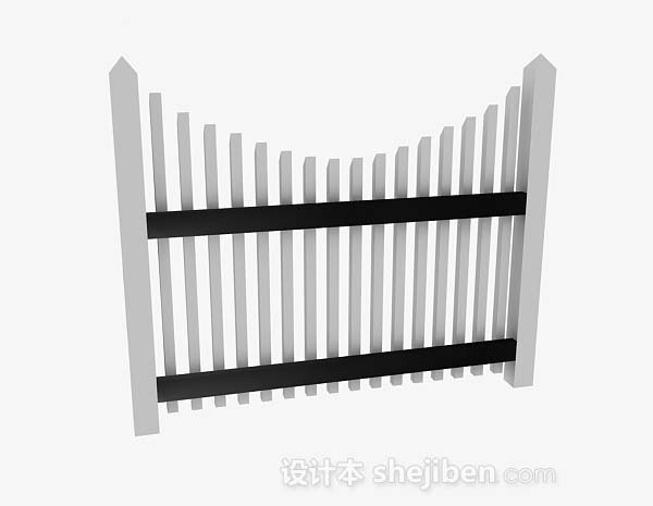 灰色栏杆3d模型下载