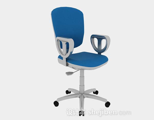 蓝色办公椅3d模型下载
