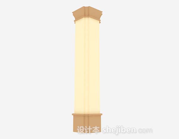 黄色柱子3d模型下载