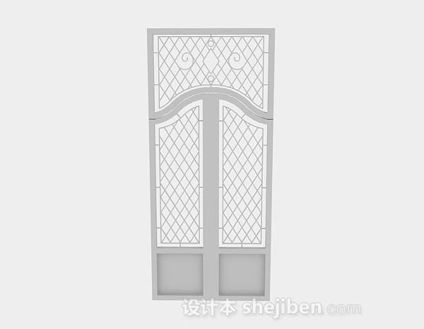 木质镂空门3d模型下载