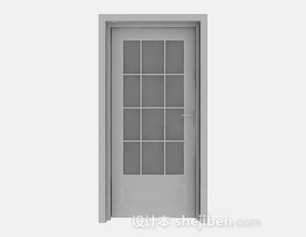 灰色家居木质门3d模型下载