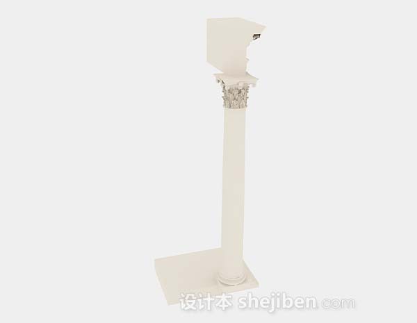 黄色柱子3d模型下载