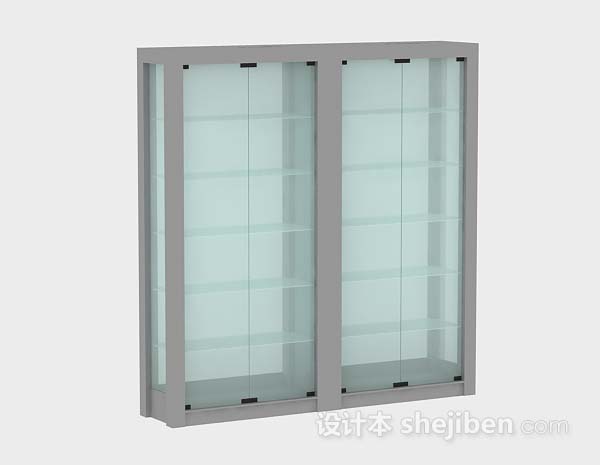 简约展示柜3d模型下载