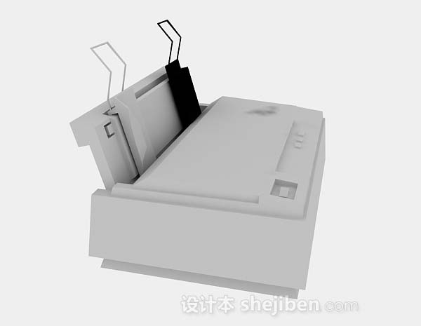 白色打印机3d模型下载