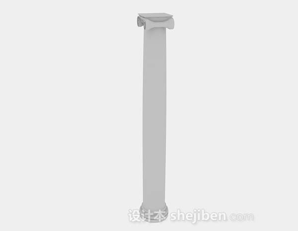 灰色柱子3d模型下载