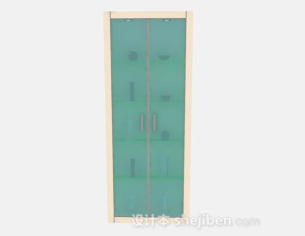 绿色家居展示柜3d模型下载
