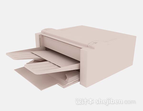 米黄色打印机3d模型下载