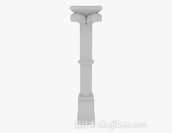灰色柱子3d模型下载