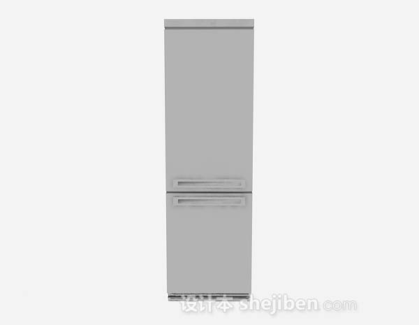 灰色冰箱3d模型下载