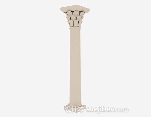 棕色柱子3d模型下载