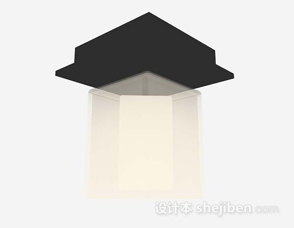 黄色吸顶灯3d模型下载