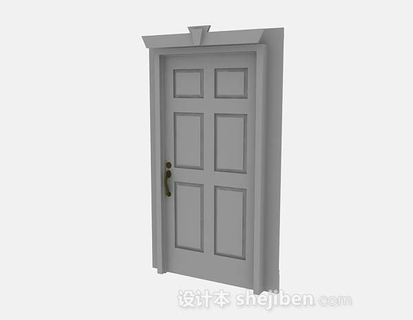 灰色木质门3d模型下载