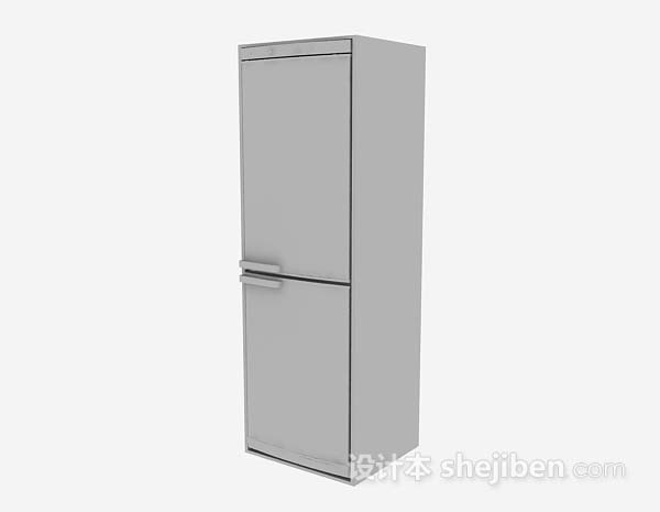 灰色冰箱3d模型下载