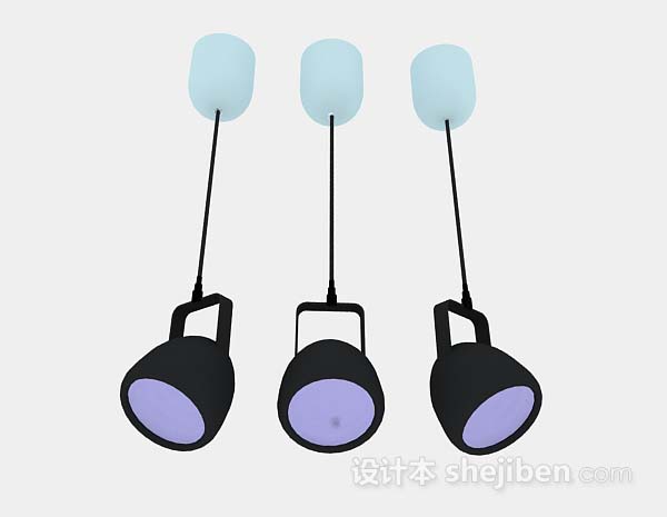 黑色射灯3d模型下载
