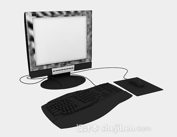 黑色电脑3d模型下载