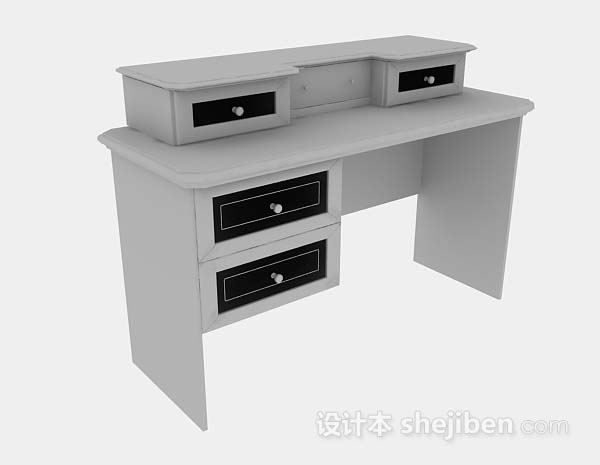 木质书桌3d模型下载